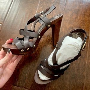 Juicy Couture y2k Wooden Leather Heels